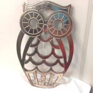 Silver Owl Trivet Sits on 6 rubber tips or hangs